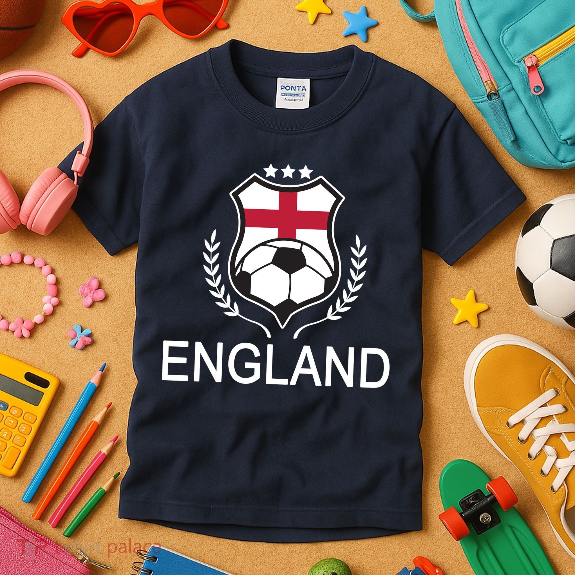 England Soccer English Flag Kids T-Shirt