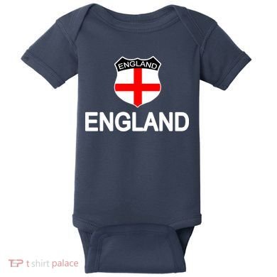 England Soccer Fan English Crest Flag Baby Bodysuit