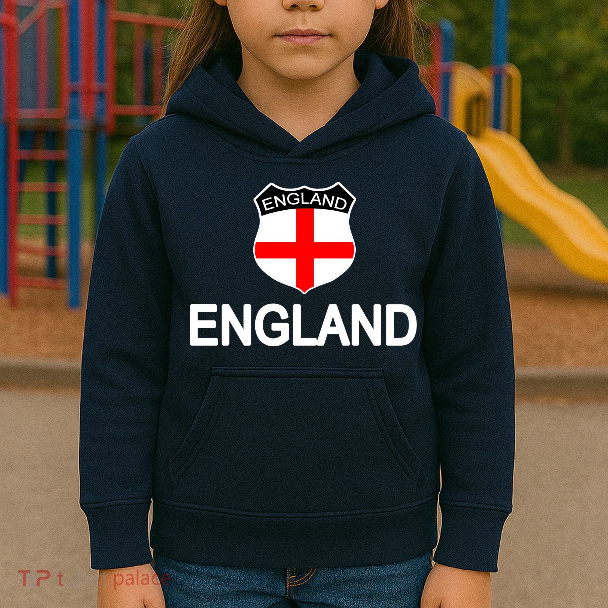 England Soccer Fan English Crest Flag Kids Hoodie