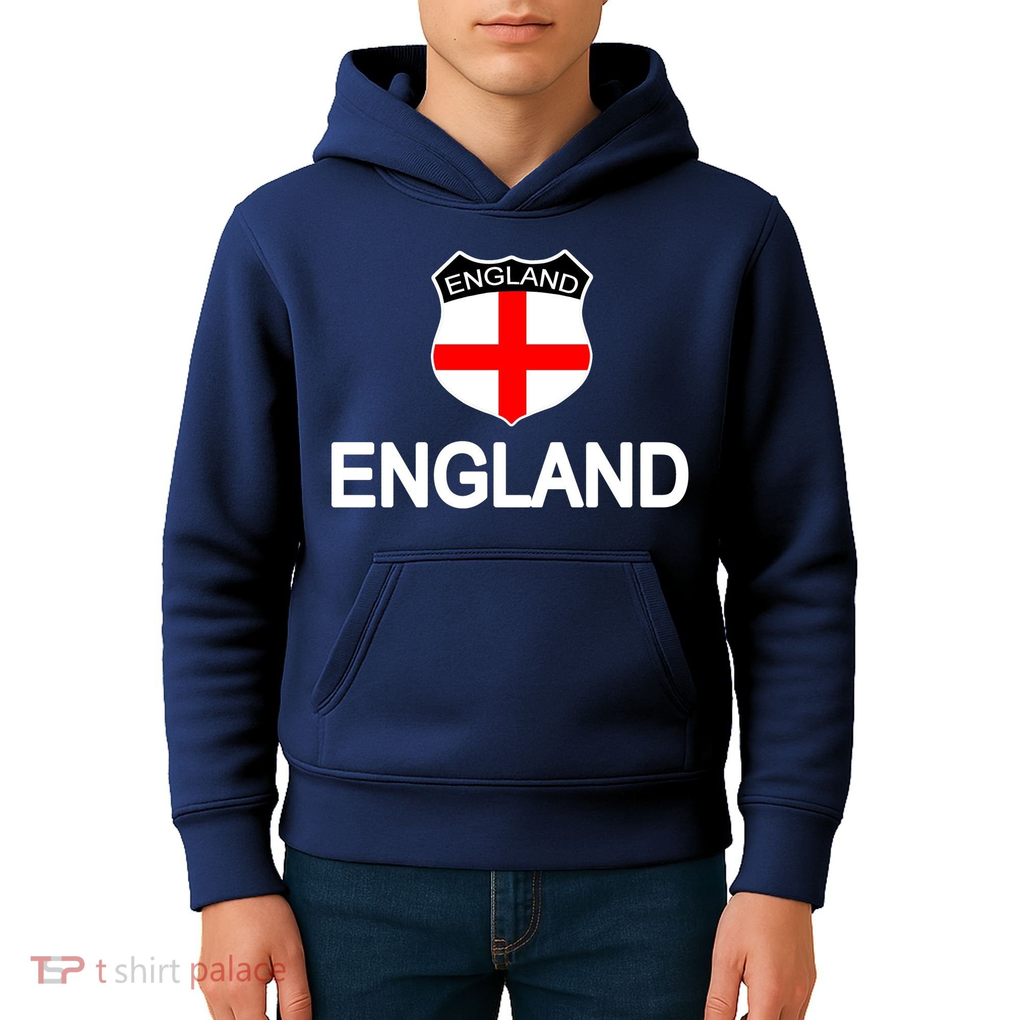 England Soccer Fan English Crest Flag Kids Hoodie