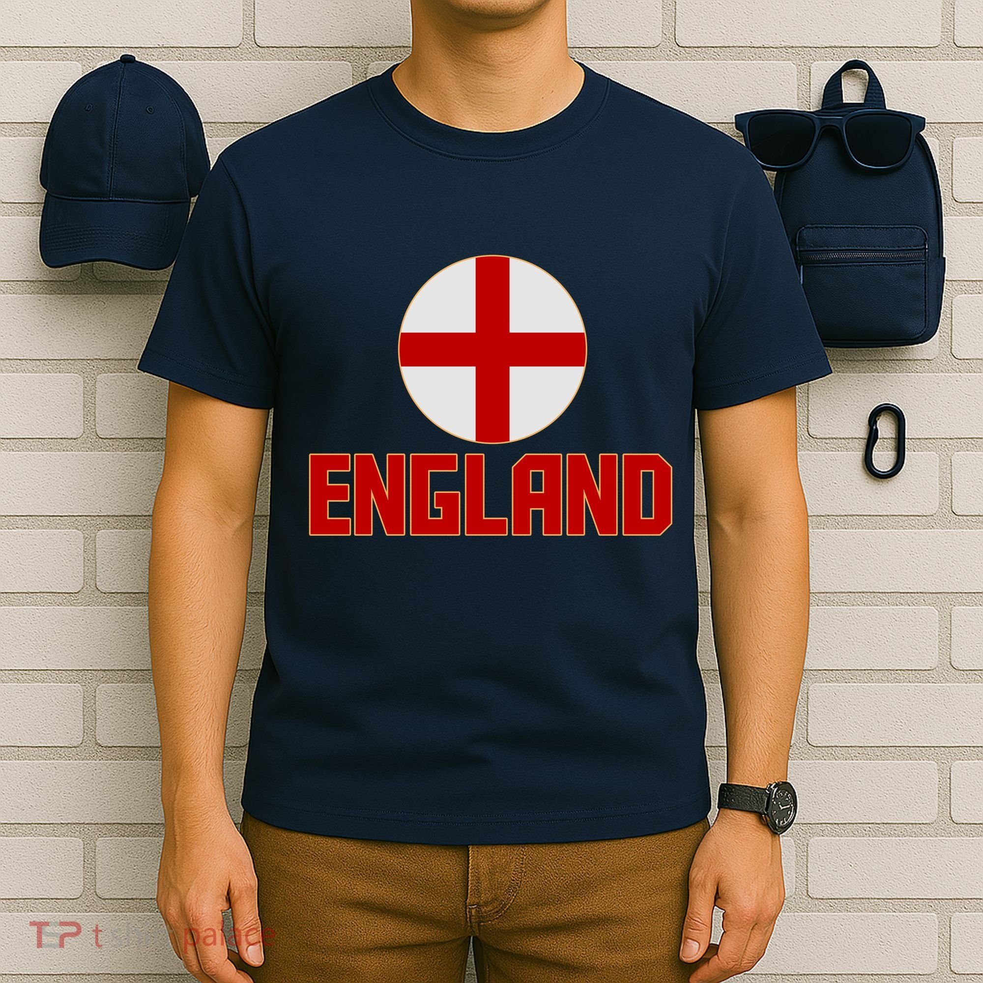 England Soccer Football Red and White Cross Flag logo T-Shirt