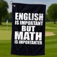 English Is Important But Math Is Importanter Golf Towel thumb 1