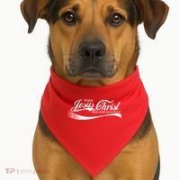 Enjoy Jesus Christ Thou Shalt Never Thirst USA-Made Doggie Bandana thumb 1