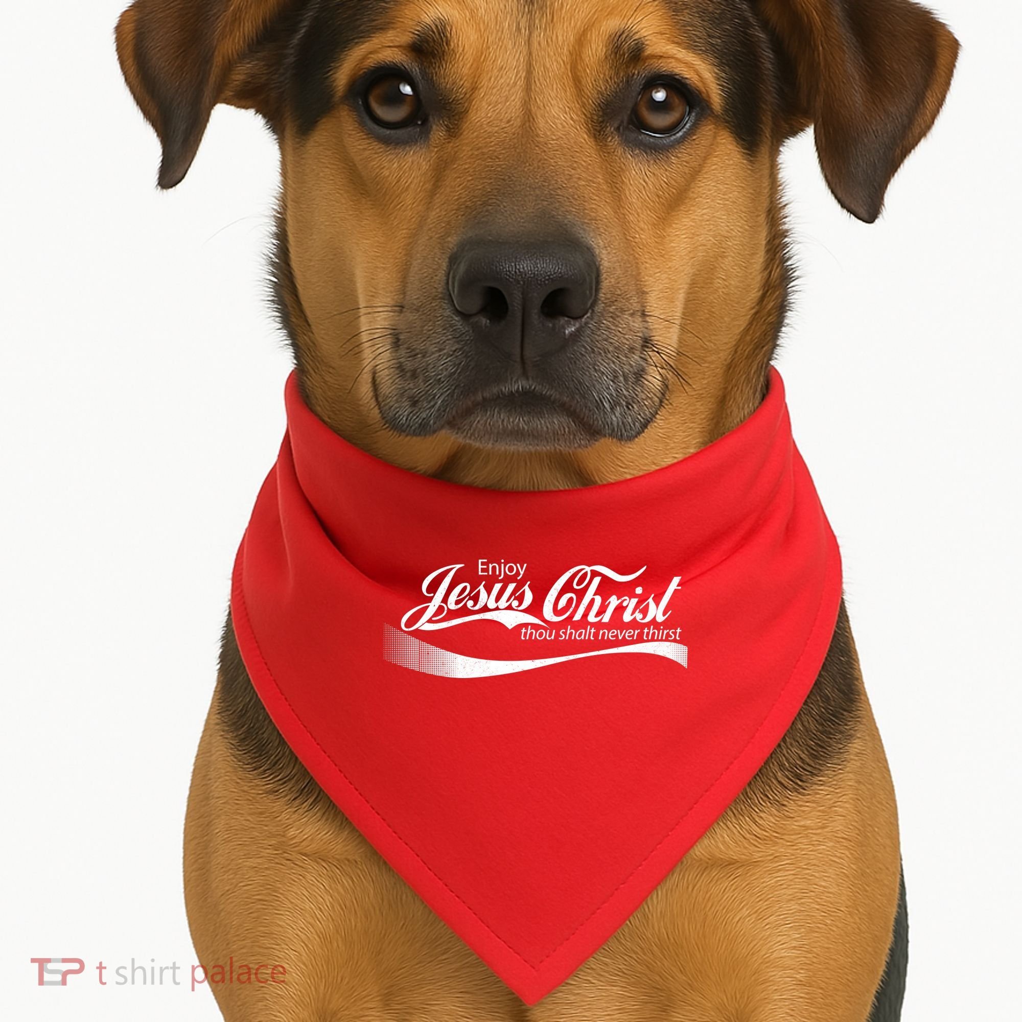 Enjoy Jesus Christ Thou Shalt Never Thirst USA-Made Doggie Bandana