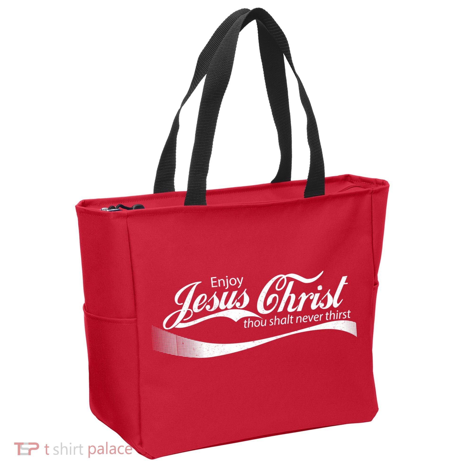 Enjoy Jesus Christ Thou Shalt Never Thirst Tote Bag