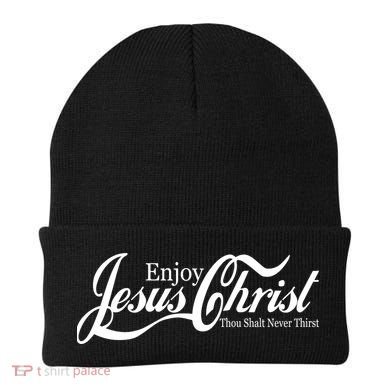 Enjoy Jesus Christ Thou Shalt Never Thirst Funny Beanie