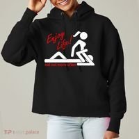 Enjoy Life Eat Out More Often Ladies Heavyweight Boxy Pullover Hoodie thumb 0