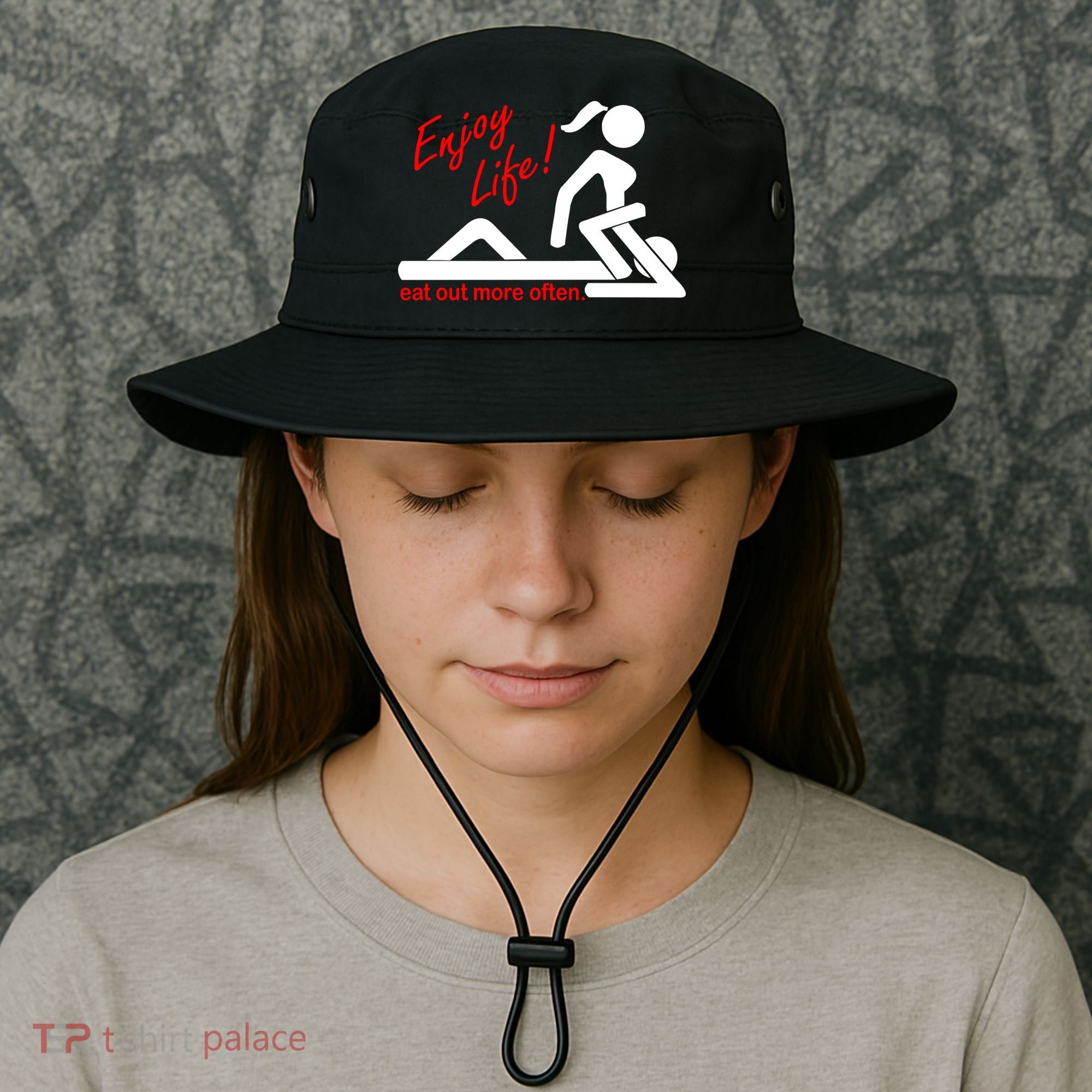 Enjoy Life Eat Out More Often Bucket Hat