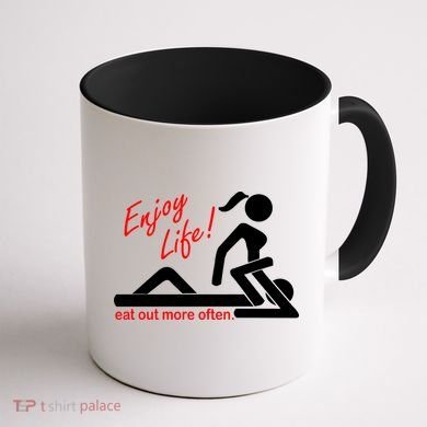 Enjoy Life Eat Out More Often Coffee Mug back