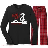 Enjoy Life Eat Out More Often Women's Long Sleeve Flannel Pajama Set  thumb 0