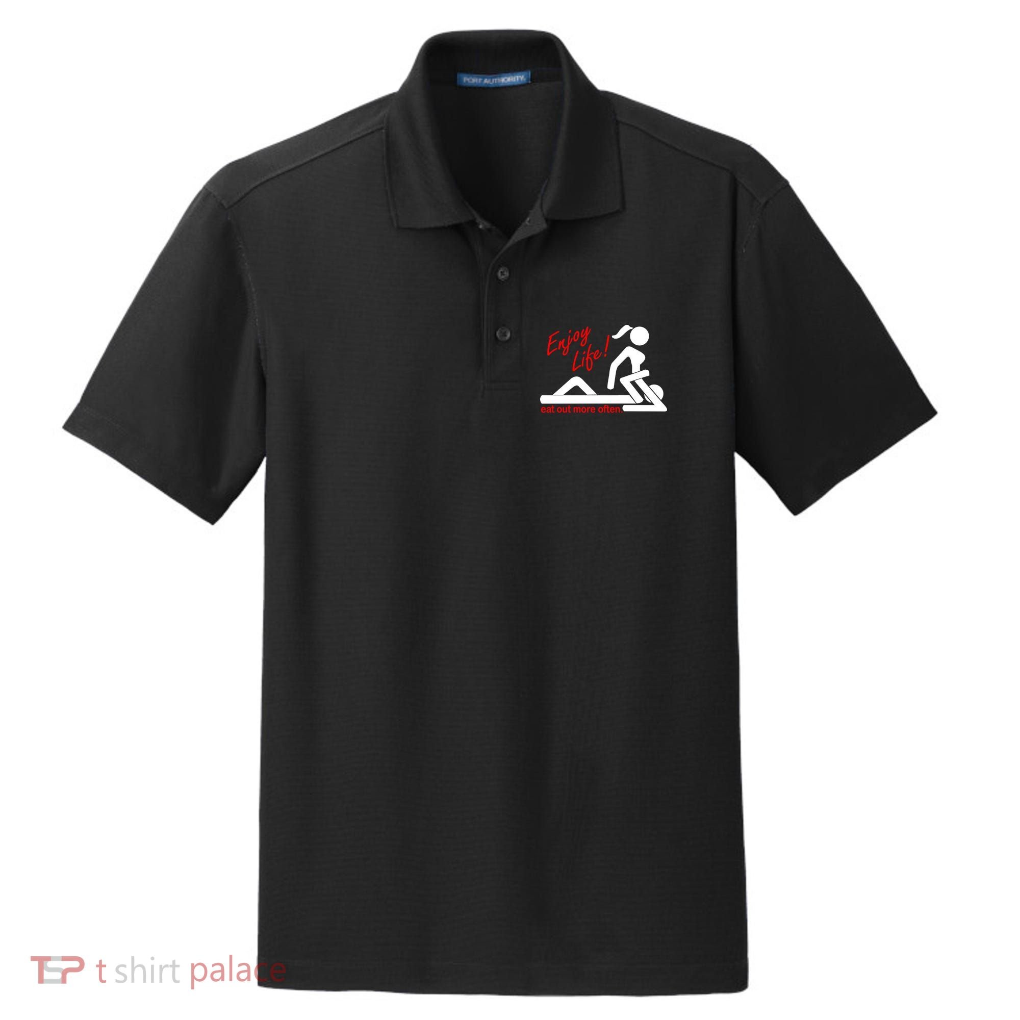 Enjoy Life Eat Out More Often Dry Zone Grid Polo