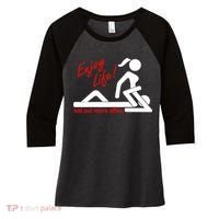 Enjoy Life Eat Out More Often Women's Tri-Blend 3/4-Sleeve Raglan Shirt thumb 0