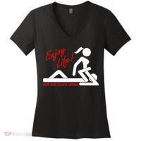 Enjoy Life Eat Out More Often Women's V-Neck T-Shirt thumb 0