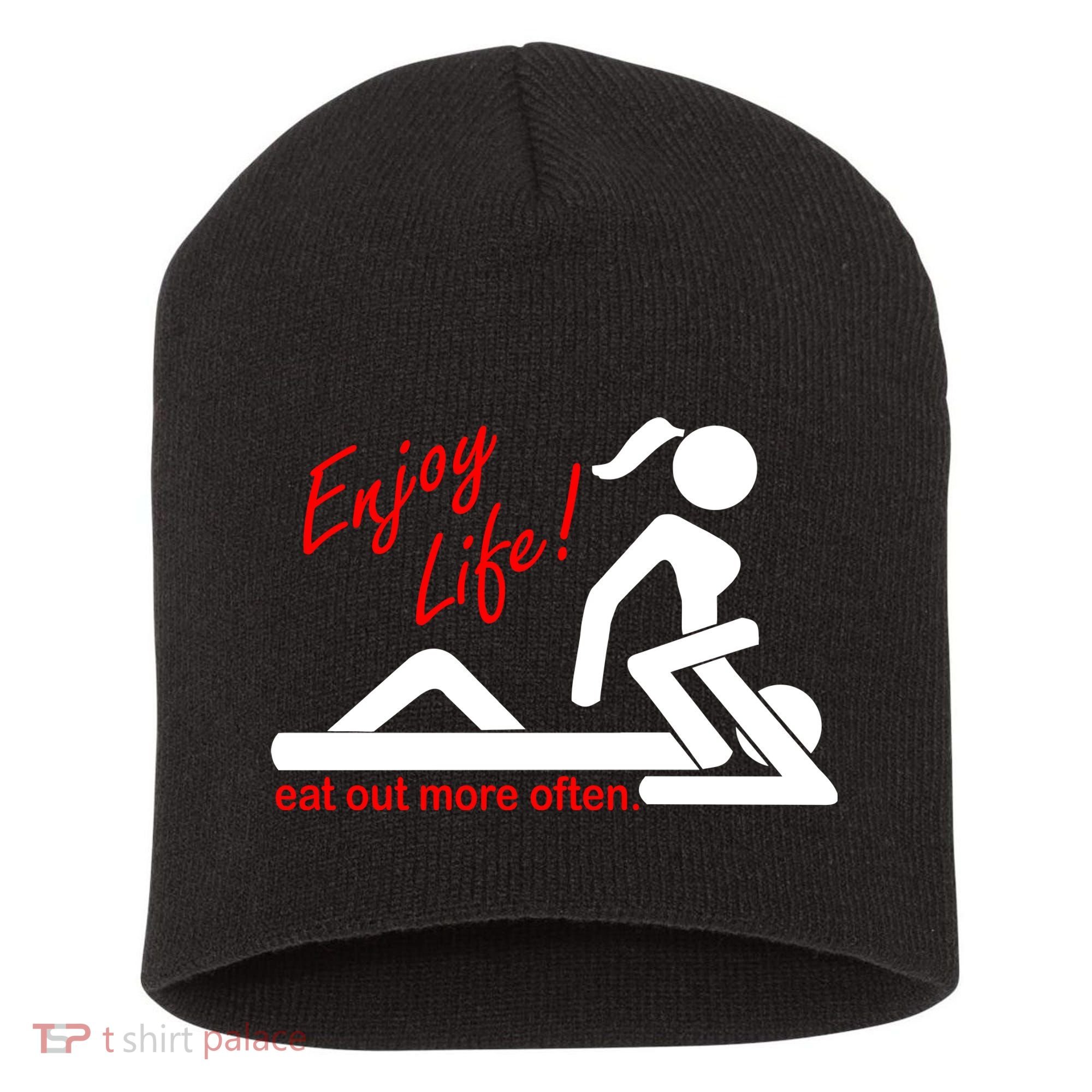 Enjoy Life Eat Out More Often Short Acrylic Beanie