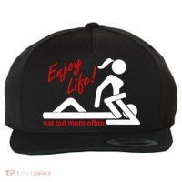 Enjoy Life Eat Out More Often Wool Snapback Cap thumb 0