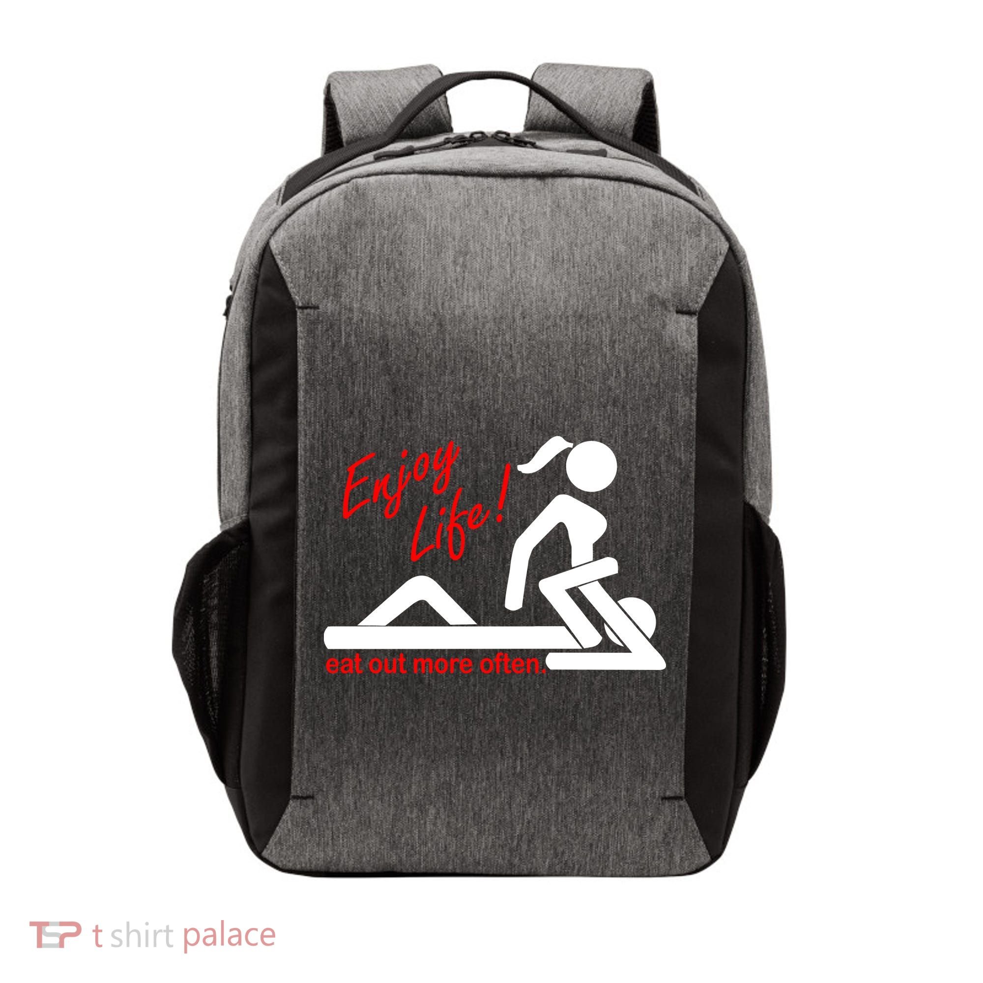 Enjoy Life Eat Out More Often Vector Backpack