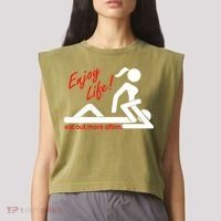 Enjoy Life Eat Out More Often Garment-Dyed Women's Muscle Tee thumb 2