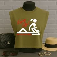 Enjoy Life Eat Out More Often Garment-Dyed Women's Muscle Tee thumb 3