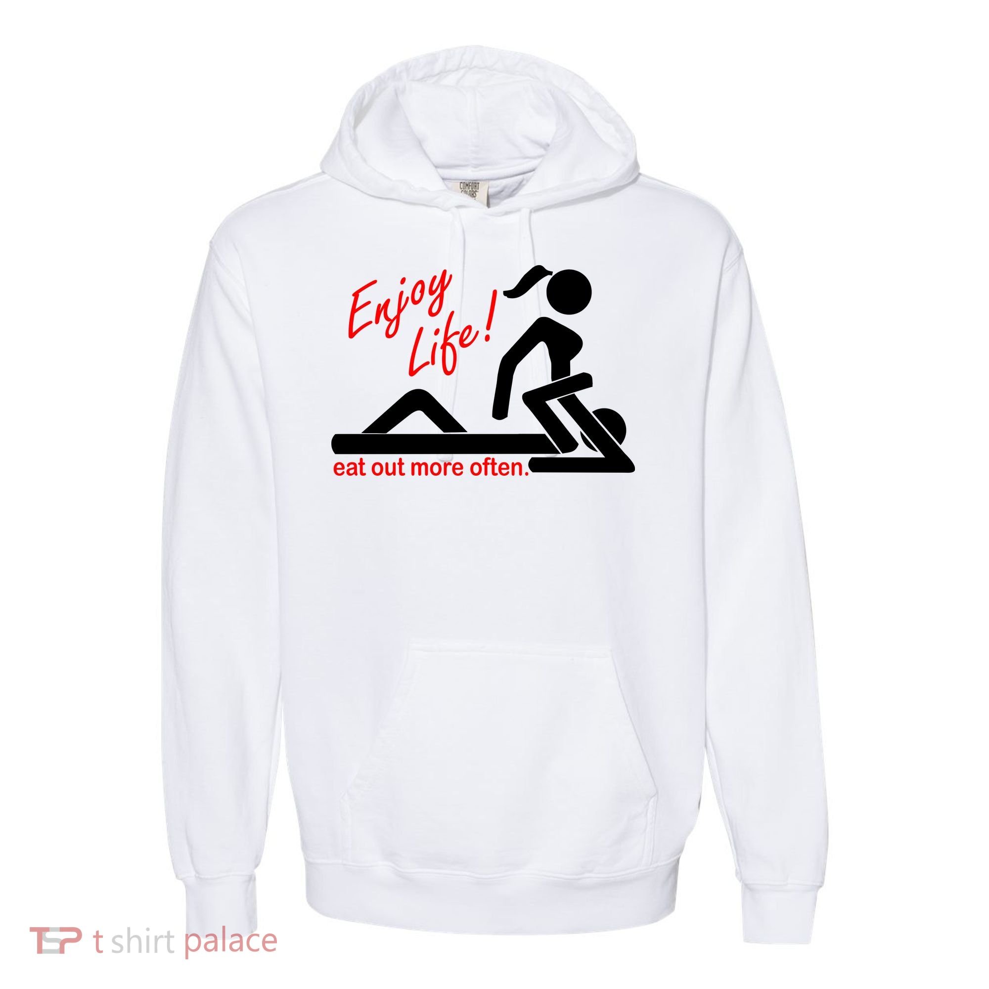Enjoy Life Eat Out More Often Comfort Colors Garment-Dyed Hooded Sweatshirt