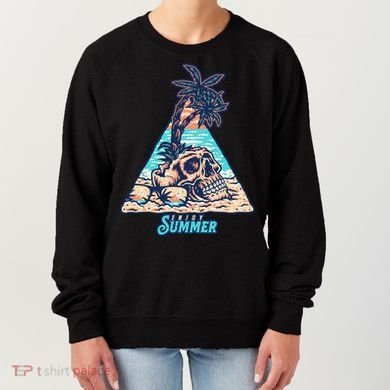 Enjoy Tropical Summer Vacation Skull Women's Sweatshirt
