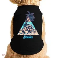 Enjoy Tropical Summer Vacation Skull Doggie Tank thumb 0