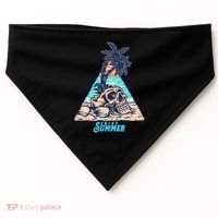 Enjoy Tropical Summer Vacation Skull USA-Made Doggie Bandana thumb 0