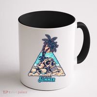 Enjoy Tropical Summer Vacation Skull Coffee Mug thumb 1