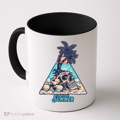 Enjoy Tropical Summer Vacation Skull Coffee Mug