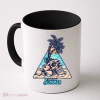 Enjoy Tropical Summer Vacation Skull Coffee Mug thumb 0