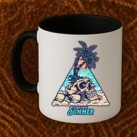 Enjoy Tropical Summer Vacation Skull Coffee Mug thumb 2