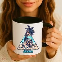 Enjoy Tropical Summer Vacation Skull Coffee Mug thumb 3