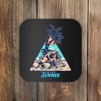 Enjoy Tropical Summer Vacation Skull Coaster thumb 0