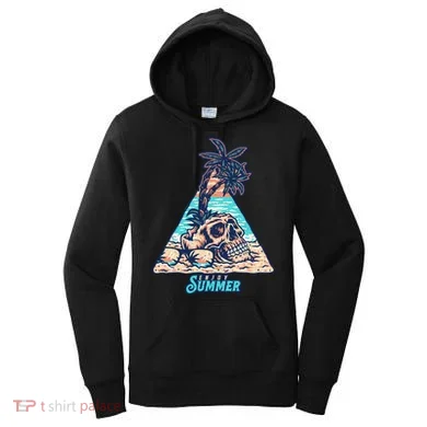 Enjoy Tropical Summer Vacation Skull Women's Hoodie
