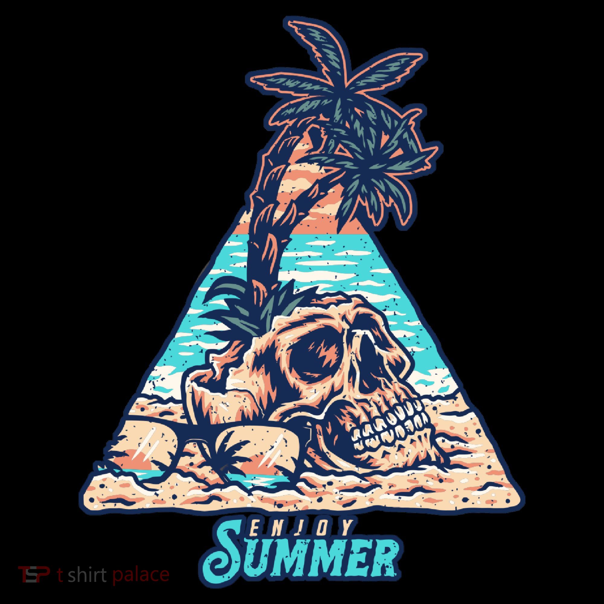 Enjoy Tropical Summer Vacation Skull Women's Hoodie