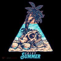 Enjoy Tropical Summer Vacation Skull Ornament thumb 1