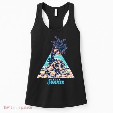 Enjoy Tropical Summer Vacation Skull Women's Tank Top