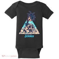 Enjoy Tropical Summer Vacation Skull Baby Bodysuit thumb 0