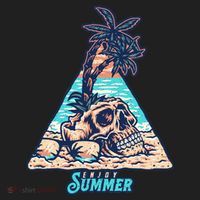 Enjoy Tropical Summer Vacation Skull Hat thumb 2