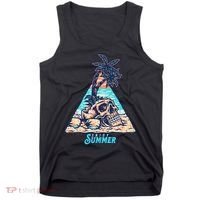 Enjoy Tropical Summer Vacation Skull Tank Top thumb 0