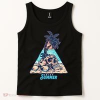 Enjoy Tropical Summer Vacation Skull Tank Top thumb 2