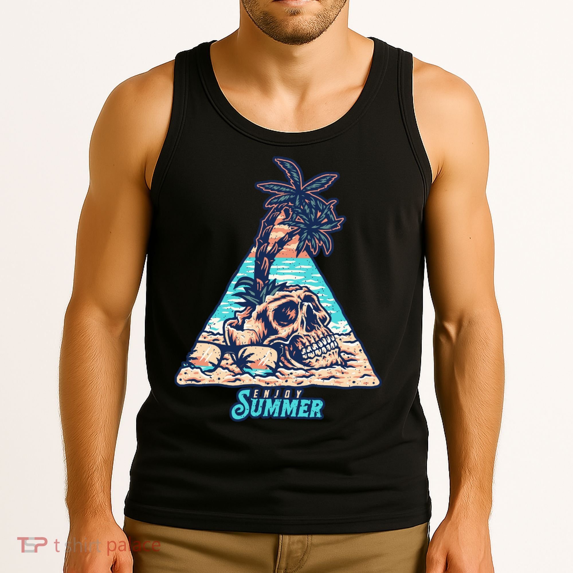 Enjoy Tropical Summer Vacation Skull Tank Top
