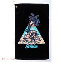 Enjoy Tropical Summer Vacation Skull Golf Towel thumb 0