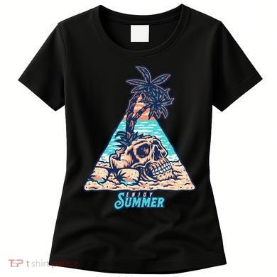 Enjoy Tropical Summer Vacation Skull Women's T-Shirt