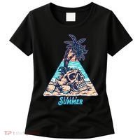 Enjoy Tropical Summer Vacation Skull Women's T-Shirt thumb 0