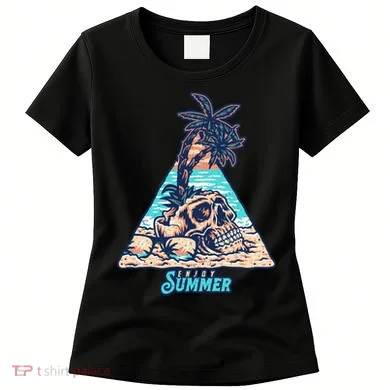 Enjoy Tropical Summer Vacation Skull Women's T-Shirt
