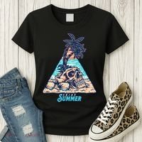 Enjoy Tropical Summer Vacation Skull Women's T-Shirt thumb 3