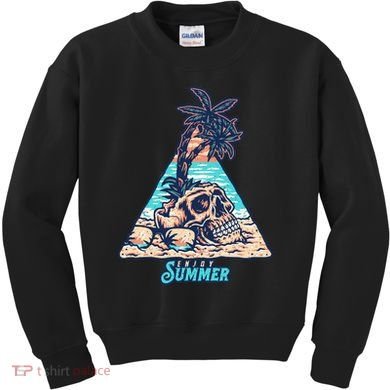 Enjoy Tropical Summer Vacation Skull Kids Sweatshirt