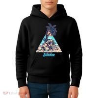 Enjoy Tropical Summer Vacation Skull Kids Hoodie thumb 4