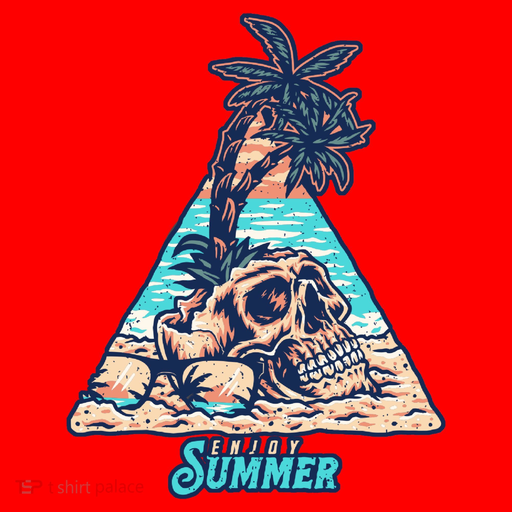 Enjoy Tropical Summer Vacation Skull Santa Hat