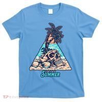 Enjoy Tropical Summer Vacation Skull T-Shirt thumb 0
